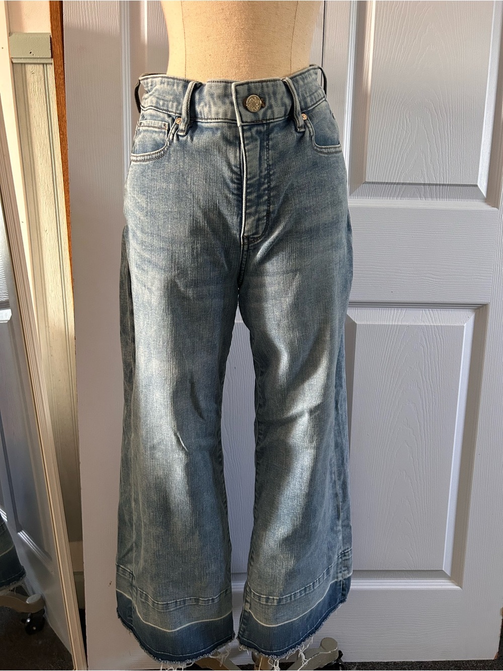 White House Black Market Wide Leg Light Blue Denim Jeans - Women